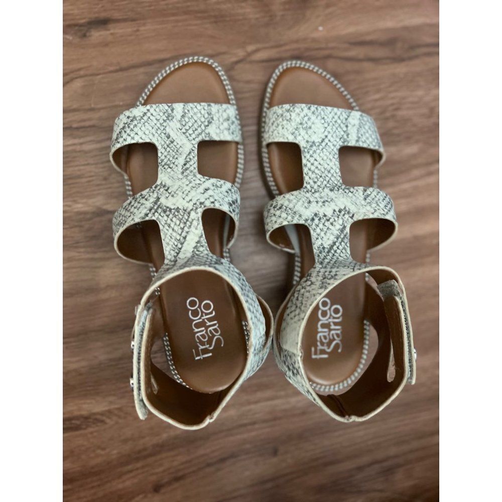 FRANCO SARTO Genevia Snakeskin Embossed Sandal Womens Size 5M Gladiator - Picture 1 of 9